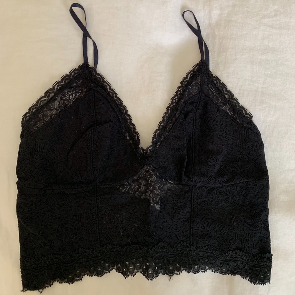 RVCA cropped stretch lace top